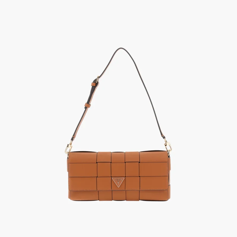 جس Woven Flap Shoulder Bag in Brown for Women